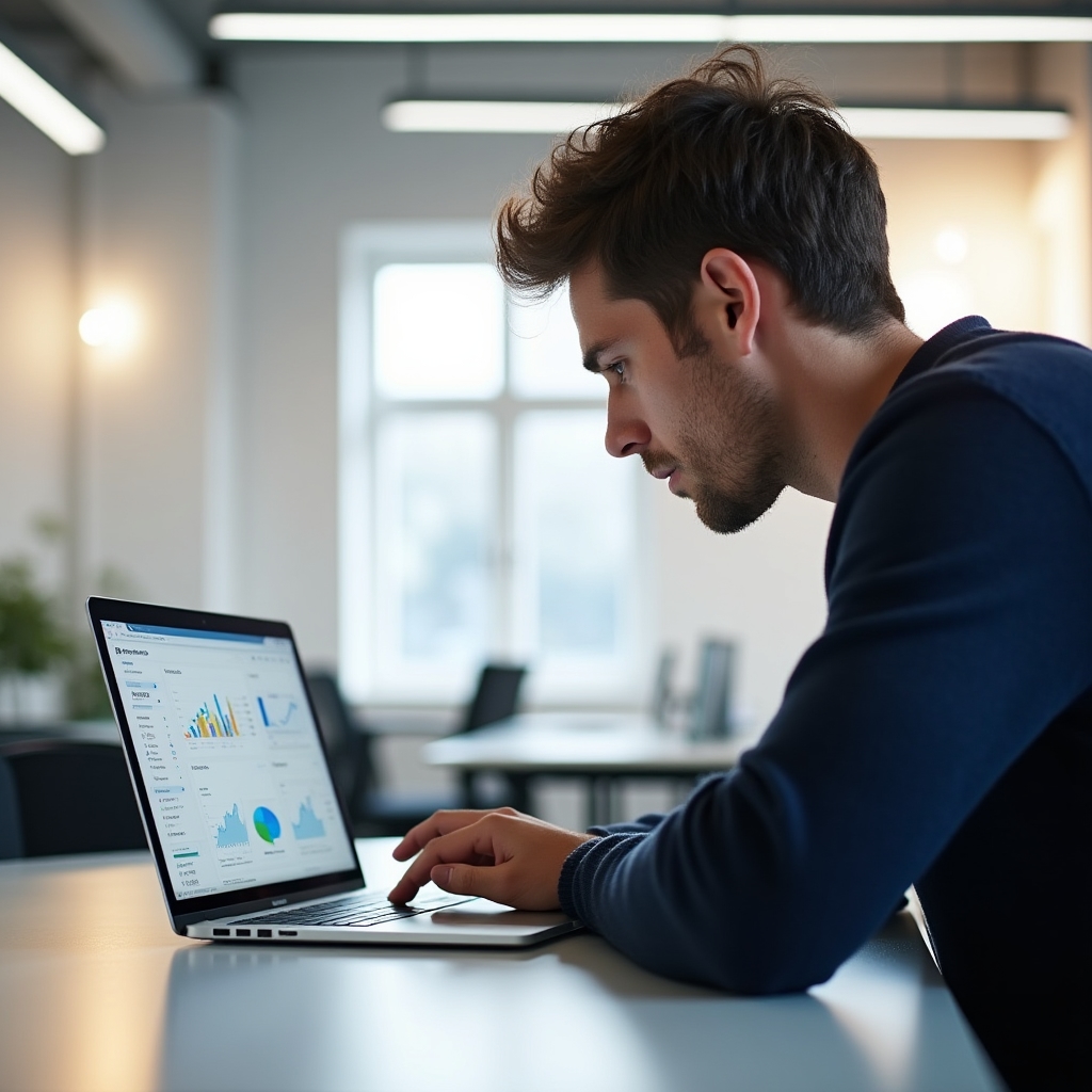 Google Analytics 4 dashboard open on a laptop screen with engagement metrics visible